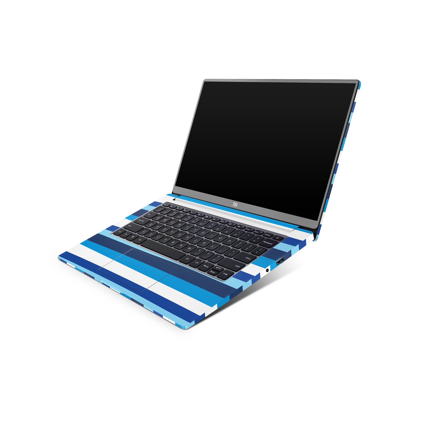 Stylish Blue Abstract Colour Lines Matte Finish Latest Laptop Skin