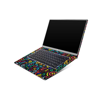 Black And Multi Tetris Design  Matte Textured Laptop Skin