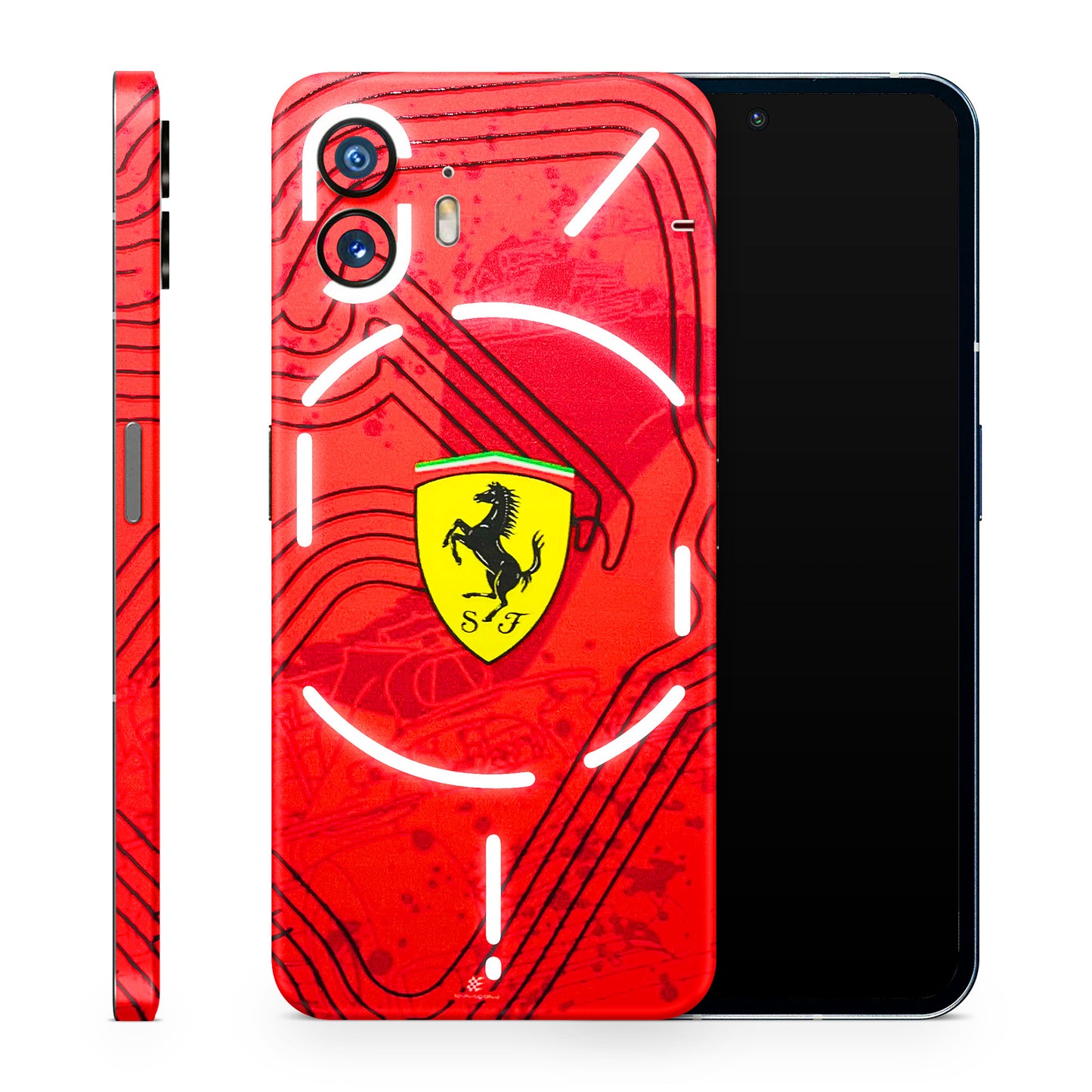 Red Ferrari Logo Stylish 3D Finish Phone Skin