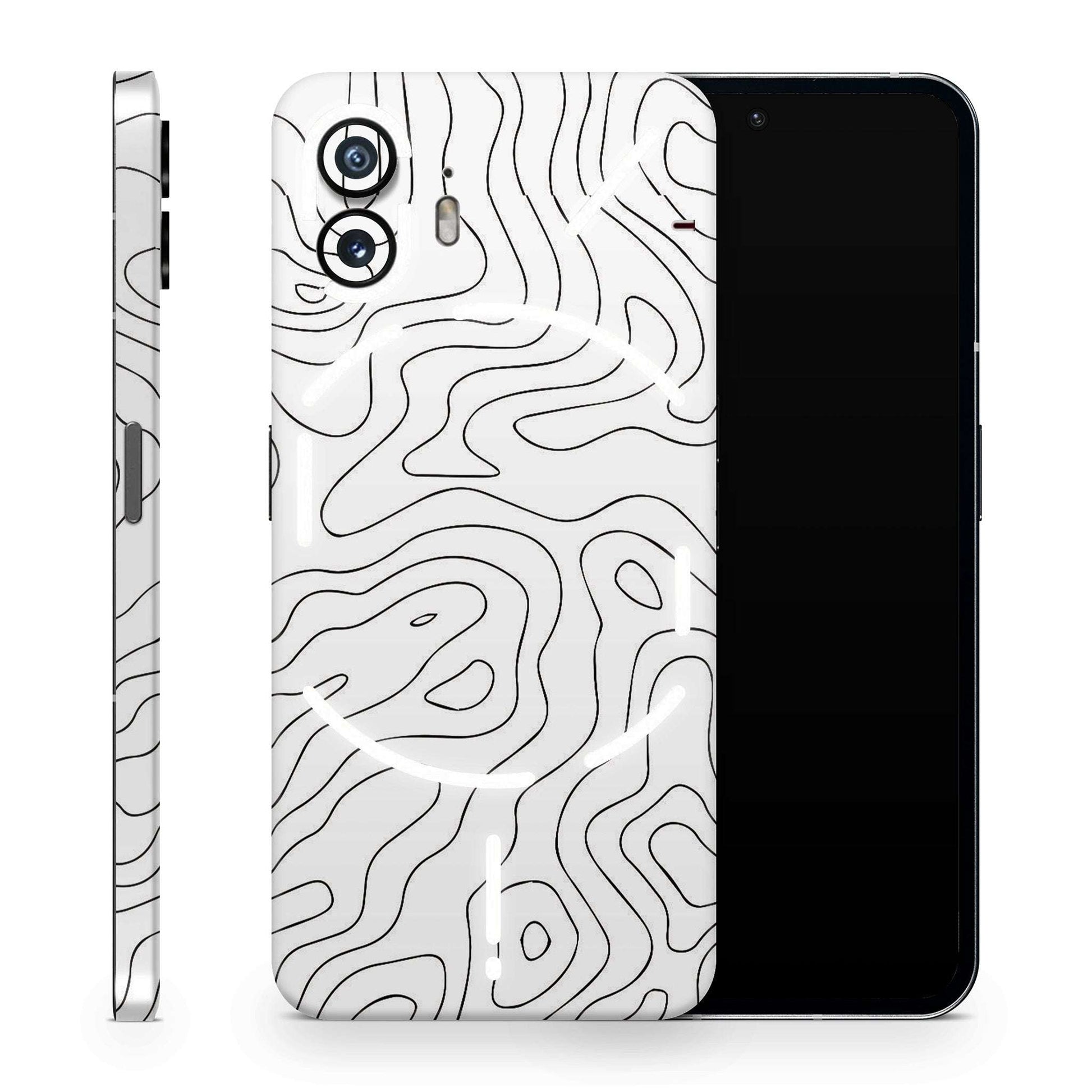 Abstract Line Map Matte Finish Latest Phone Skin