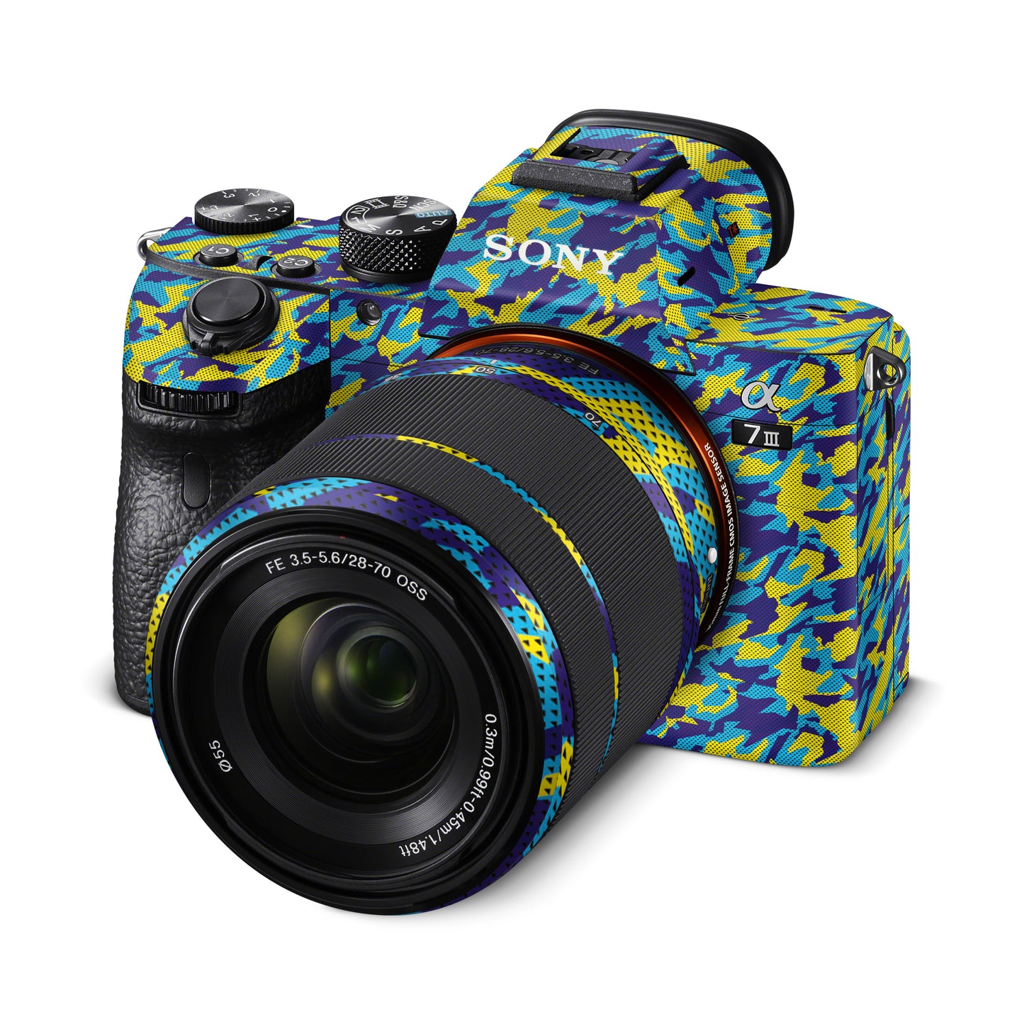Yellow And Green Camouflage Matte Finish Camera Skin