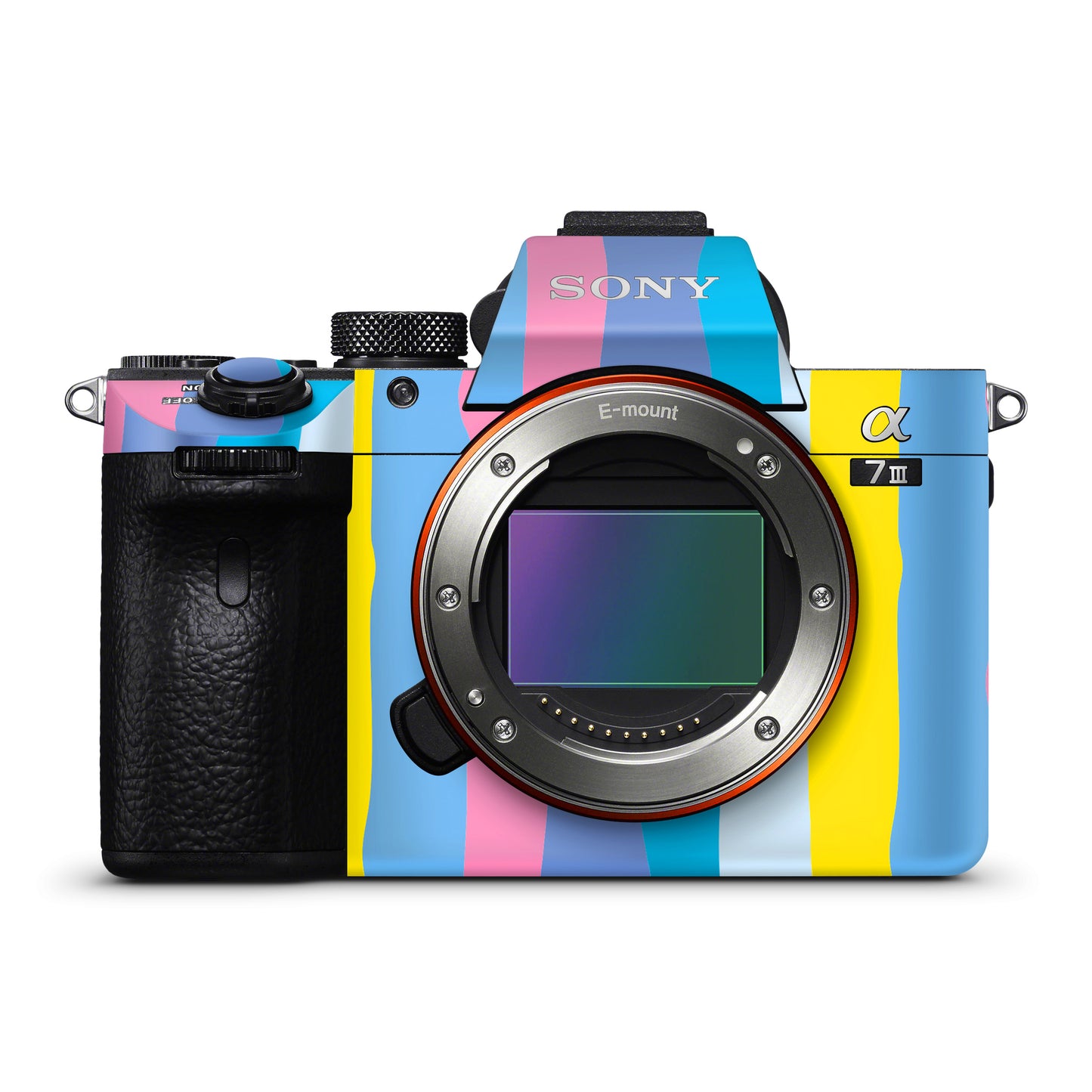 Yellow And Pink Rainbow Pattern Matte Finish Camera Skin