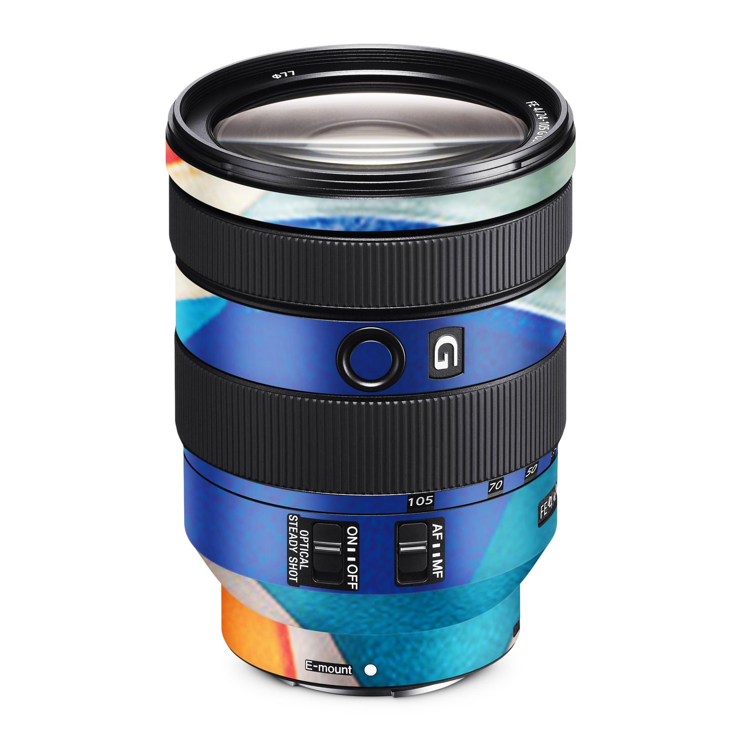 Blue And Orange Paint Design Matte Finish Lens Skin