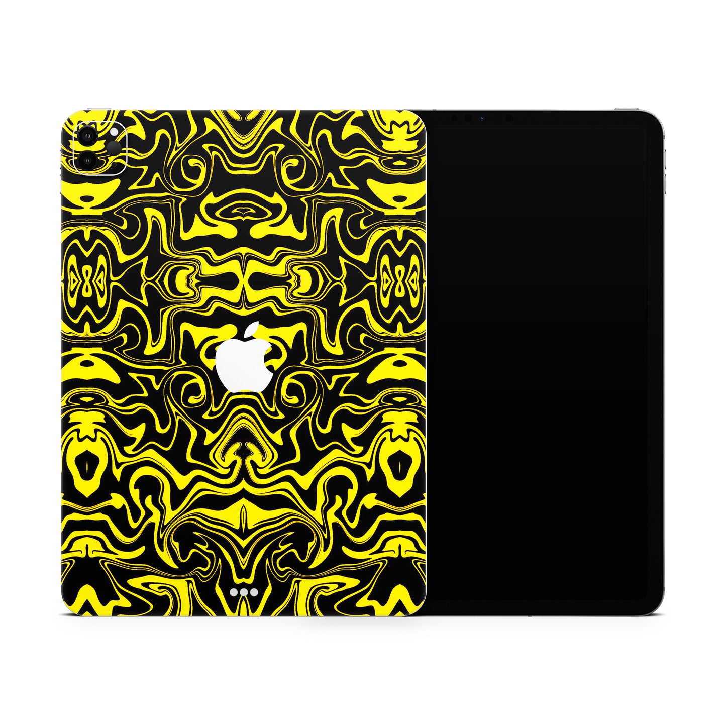 Yellow And Black Abstract Liquid Matte Finish Skin For iPad/Tablet
