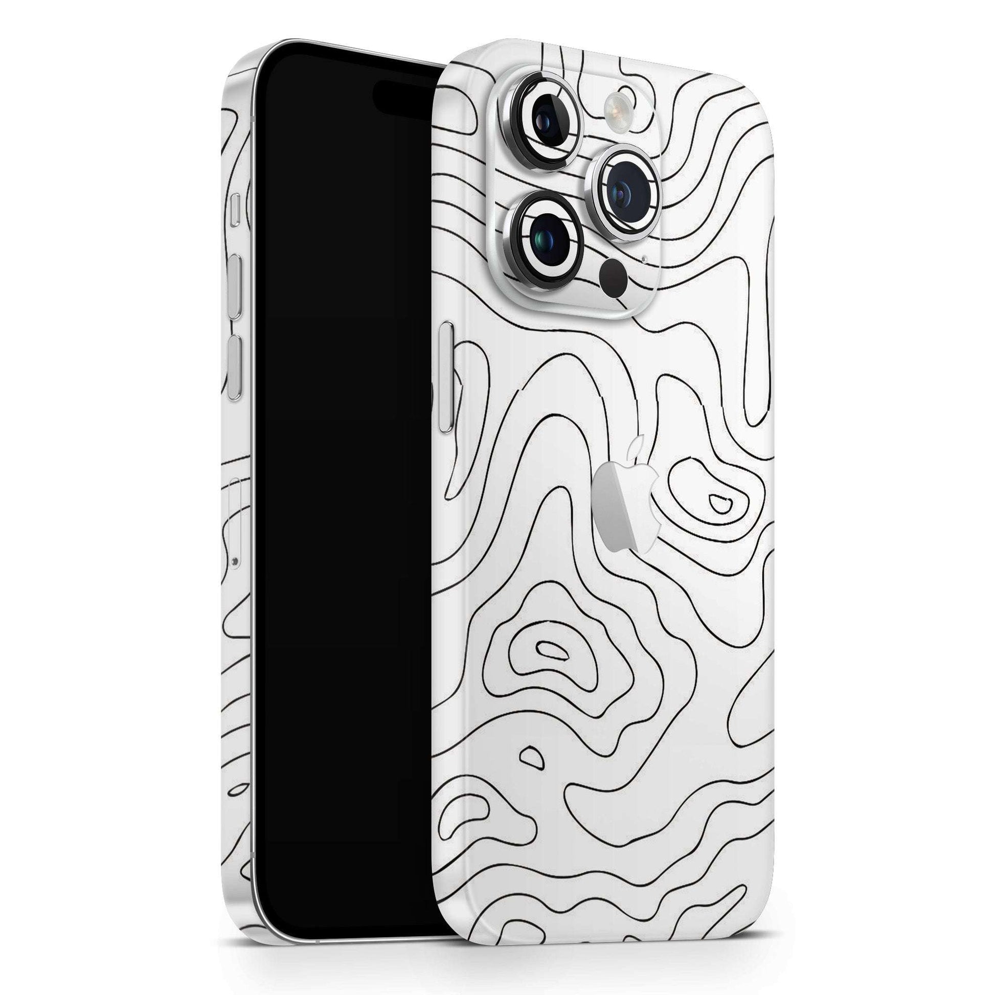 Abstract Line Map Matte Finish Latest Phone Skin