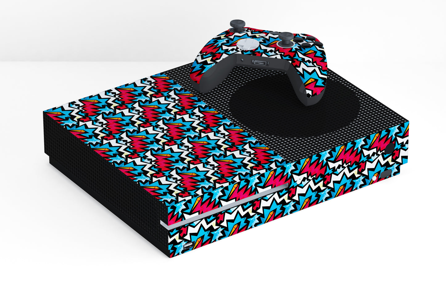 Xbox Series S Funky Zig Zag Red And Blue Matte Finish Skin