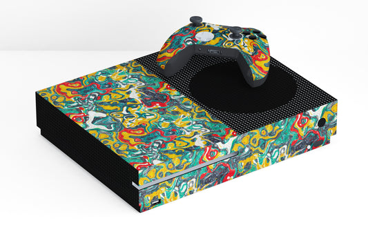 Xbox Series S Colourful Liquid Paint Matte Finish Skin