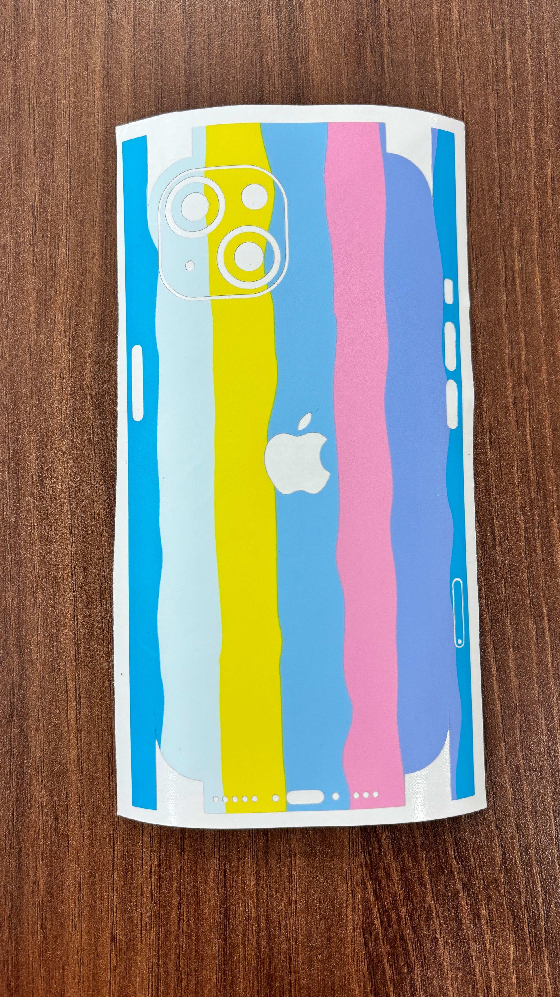 Yellow And Pink Rainbow Pattern Matte Finish Latest Phone Skin