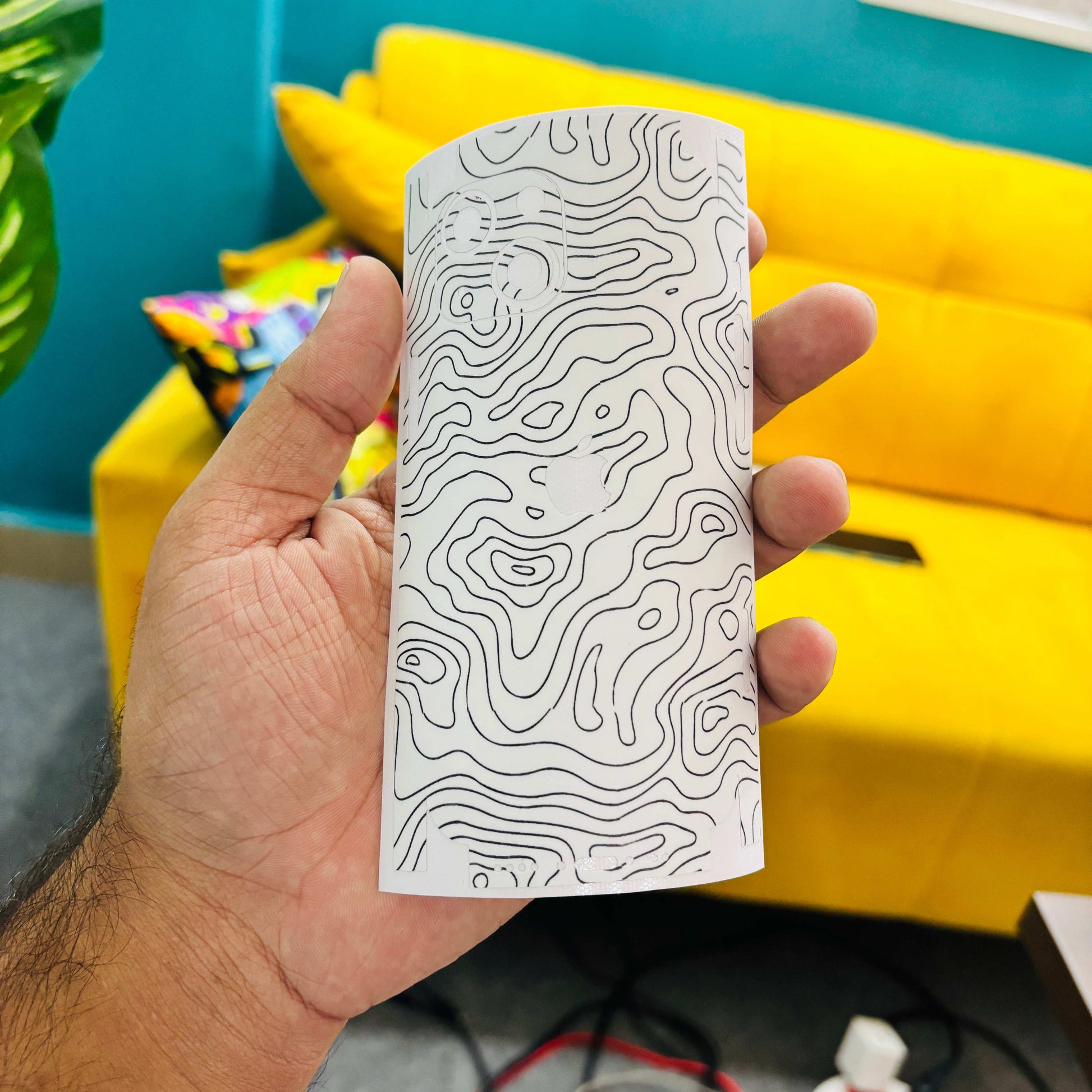 Abstract Line Map Matte Finish Latest Phone Skin