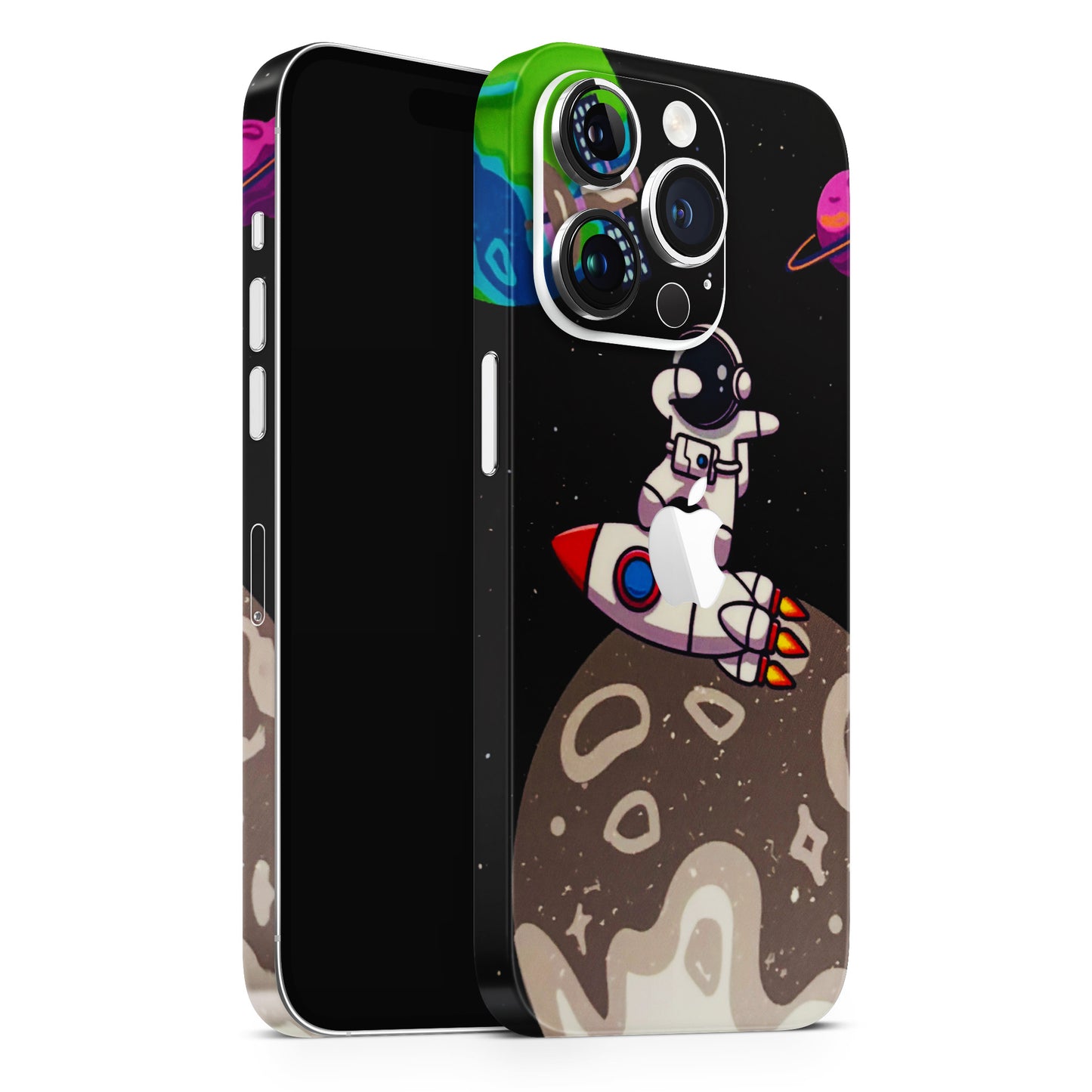 Astronaut Vibing Toon Running Matte Finish Phone Skin