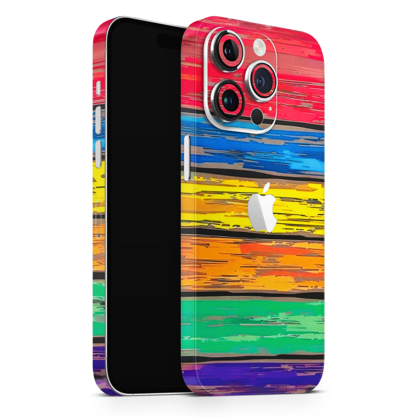 Multi Colour Wooden Wall Matte Finish Phone Skin