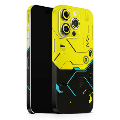 Black Yellow Technica Matte Finish Phone Skin