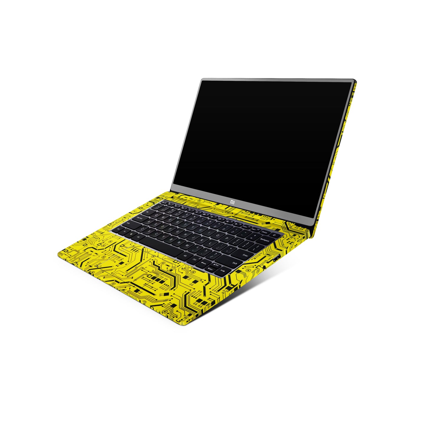 Yellow Tech Circuit Matte Finish Laptop Skin