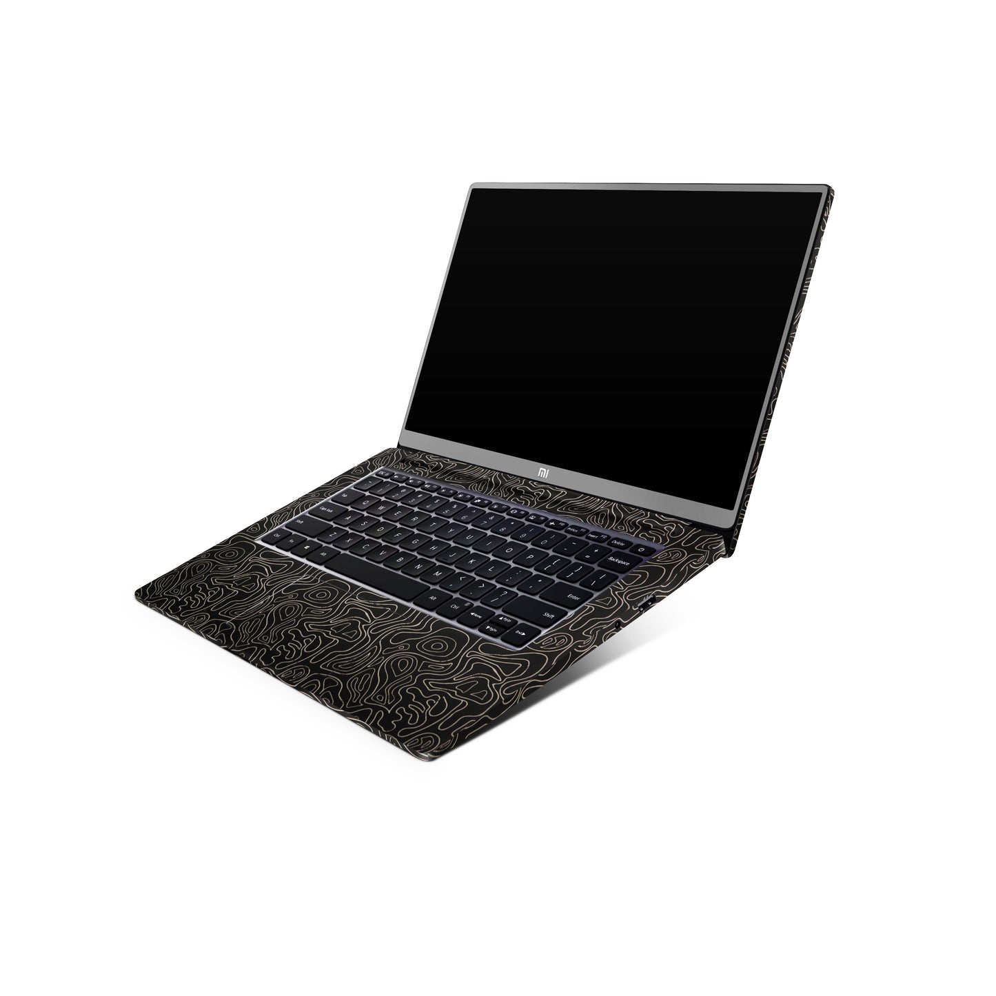 White Line Swirl Matte Finish Laptop Skin