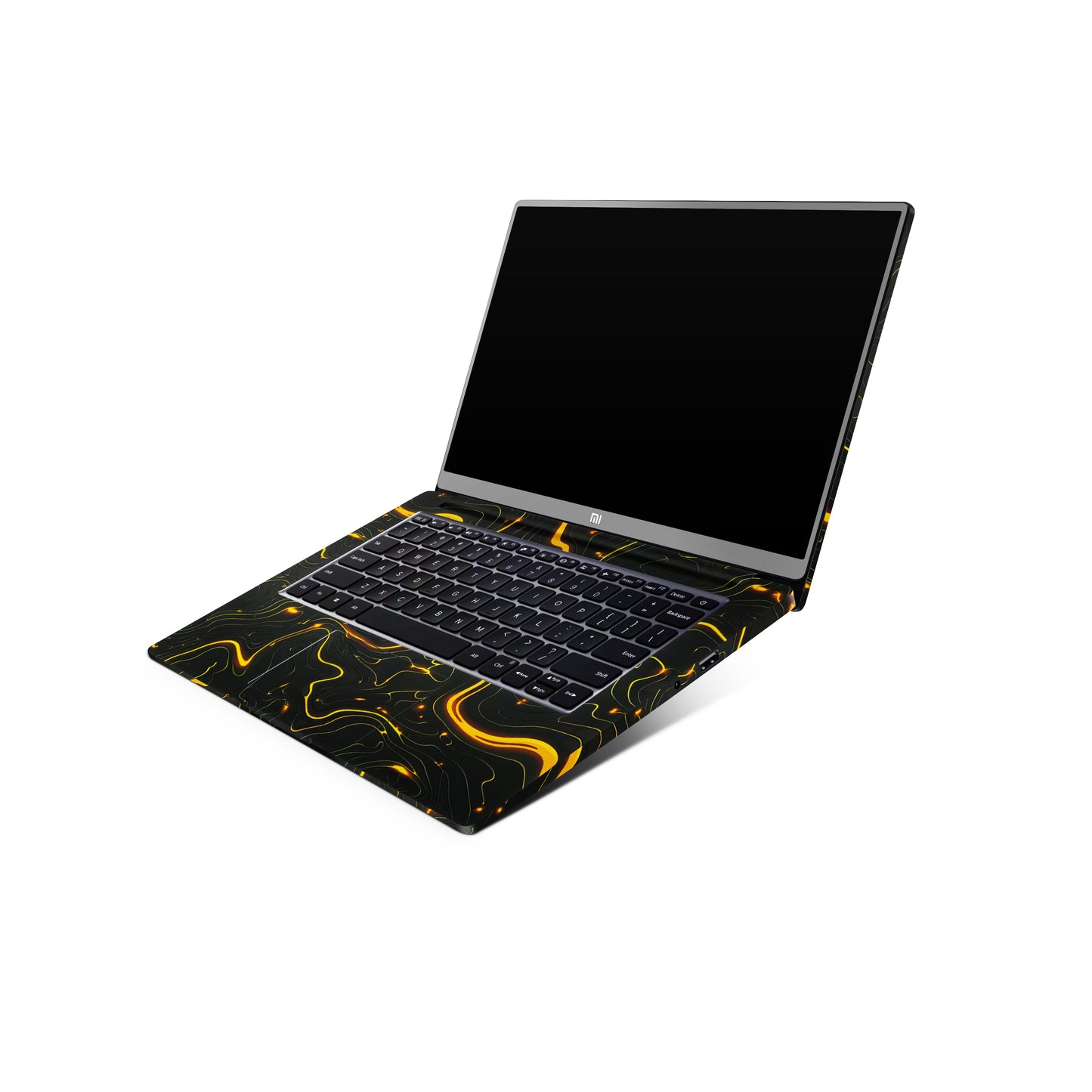 Black Golden Lines 3D Textured Laptop Skin