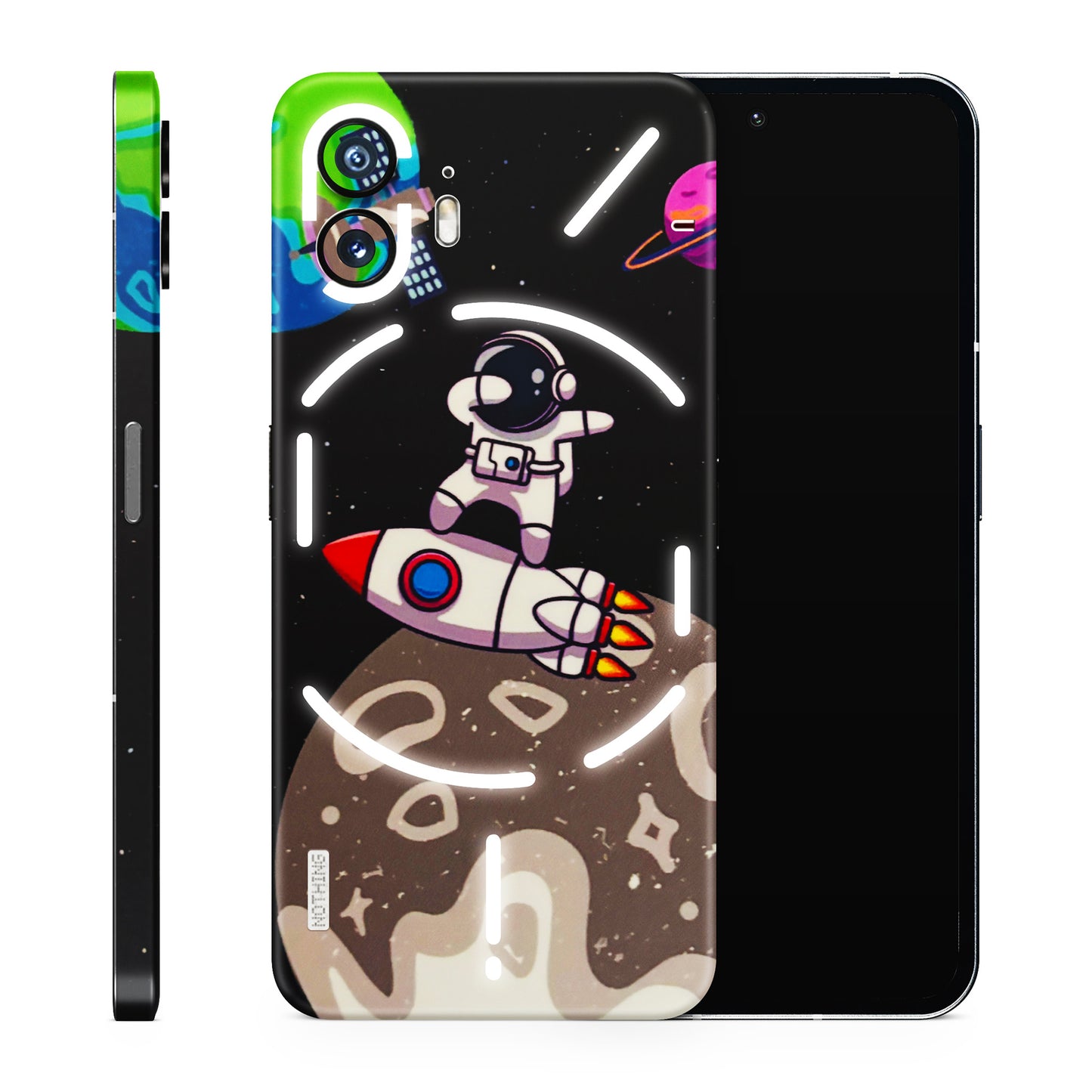 Astronaut Vibing Toon Running Matte Finish Phone Skin
