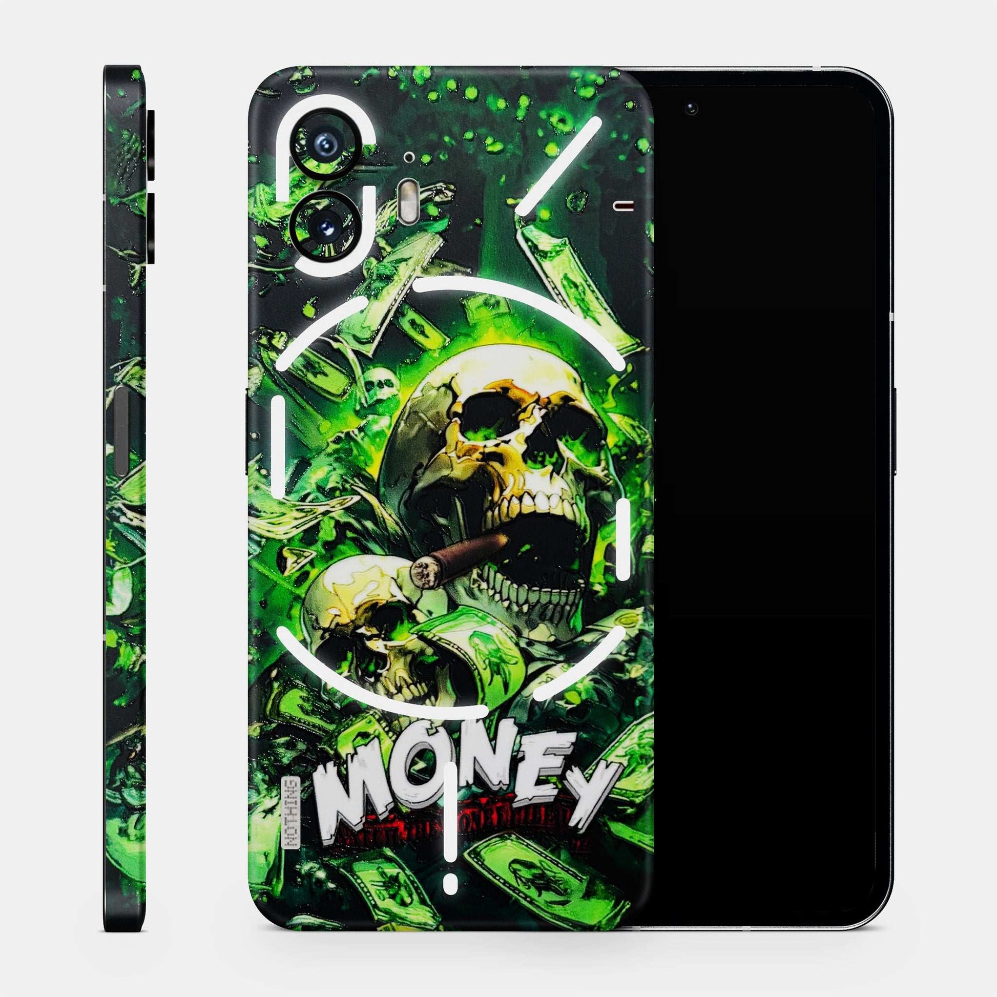 Skull Money 3D Embossed Phone Skin