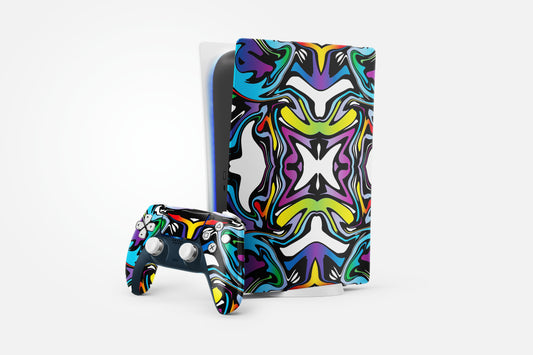 Abstract Colour Paints Play Station 5 Matte Finish Skin