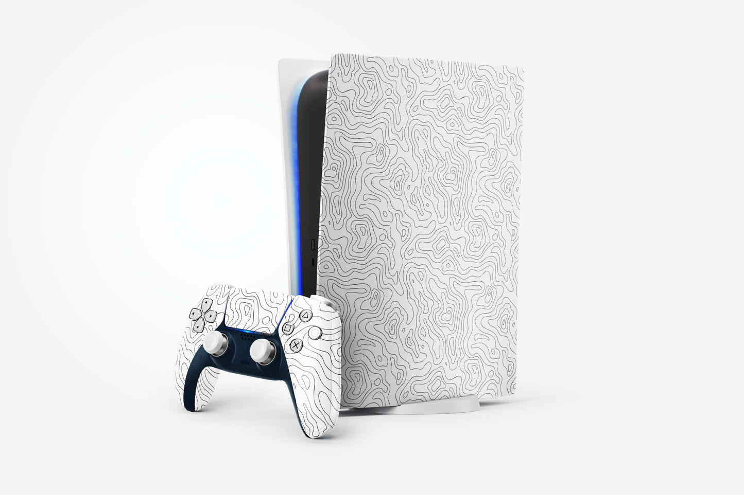 Abstract Line Map Play Station 5 Matte Finish Skin
