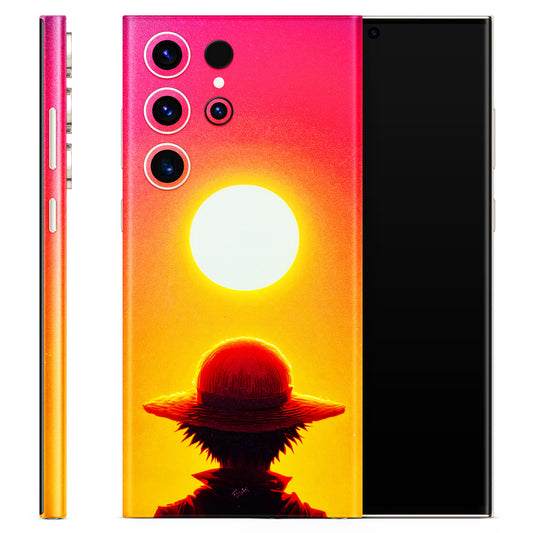 Cool Sunset With Monkey D.Luffy Anime 3D Embossed Phone Skin