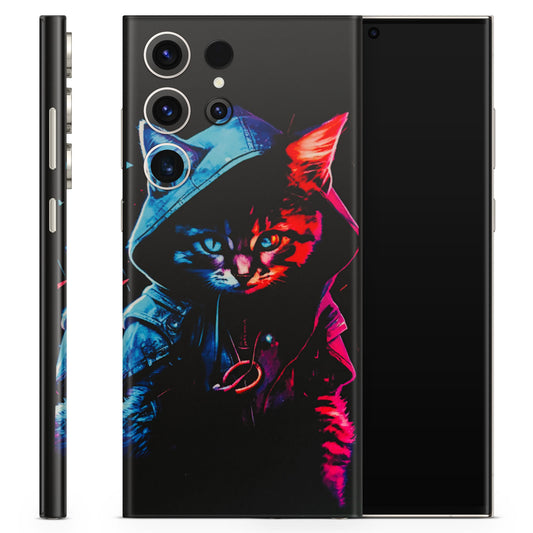 Cyberpunk Cat Matte Finish Phone Skin