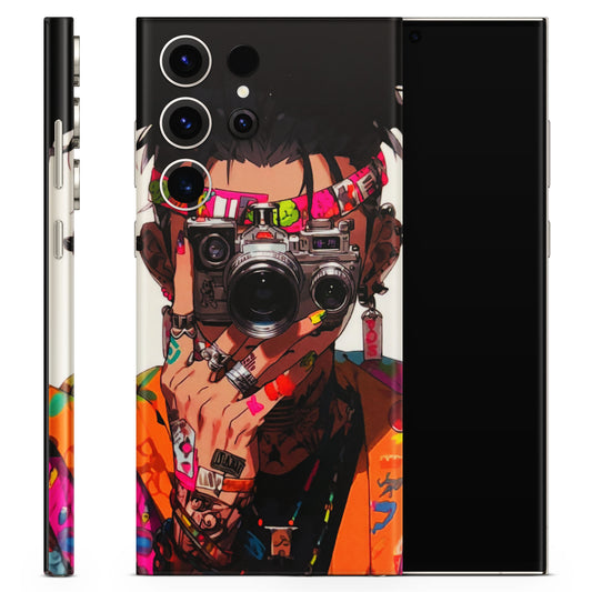 Camera Lover Girl Matte Finish Phone Skin