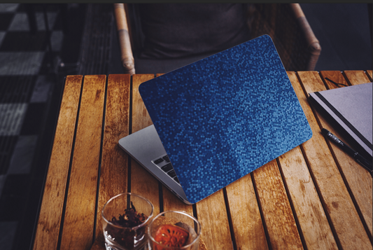 Blue Honeycomb Print Matte Textured Laptop Skin