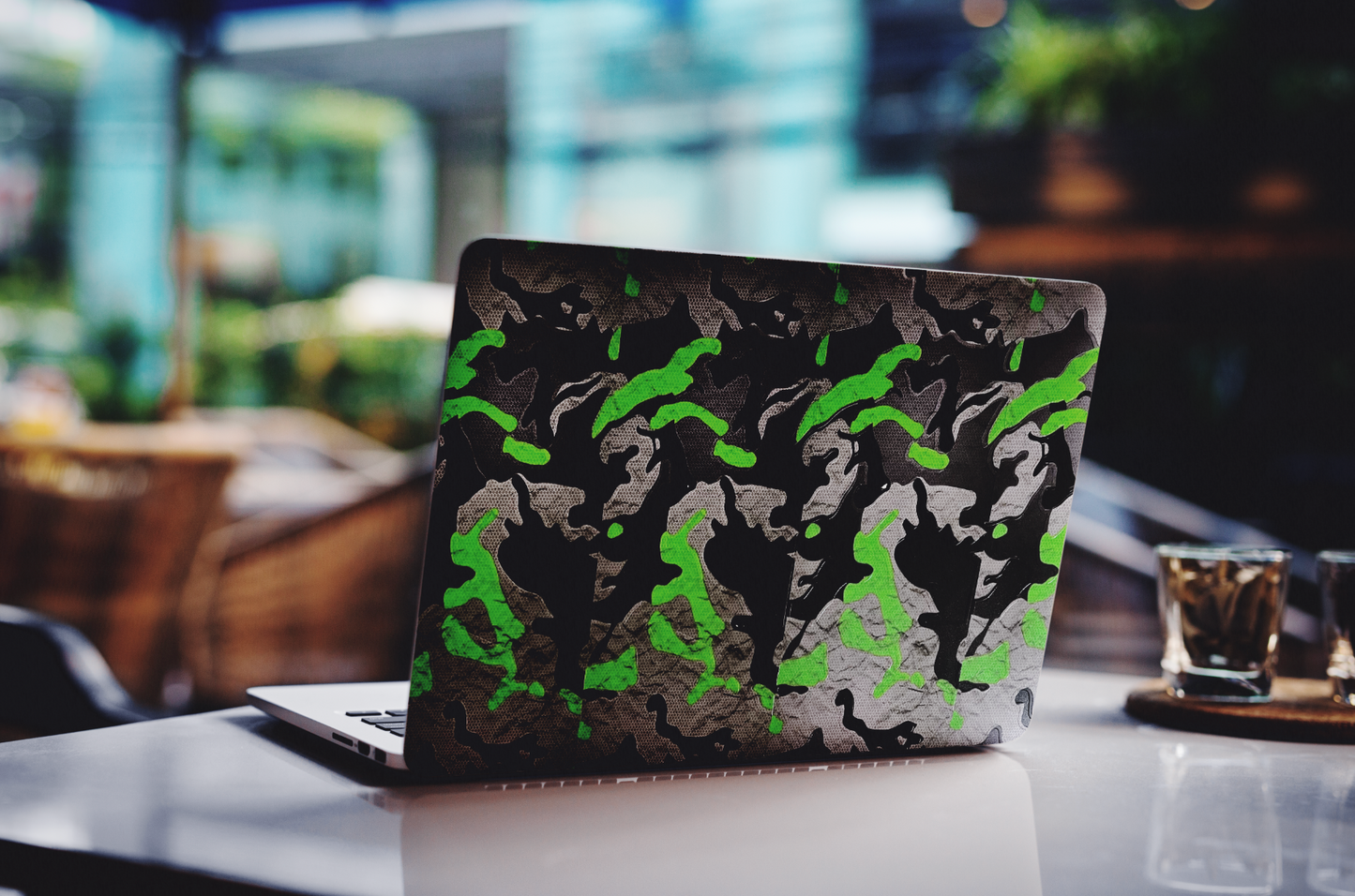 Black And Green Camouflage 3D Textured Laptop Skin
