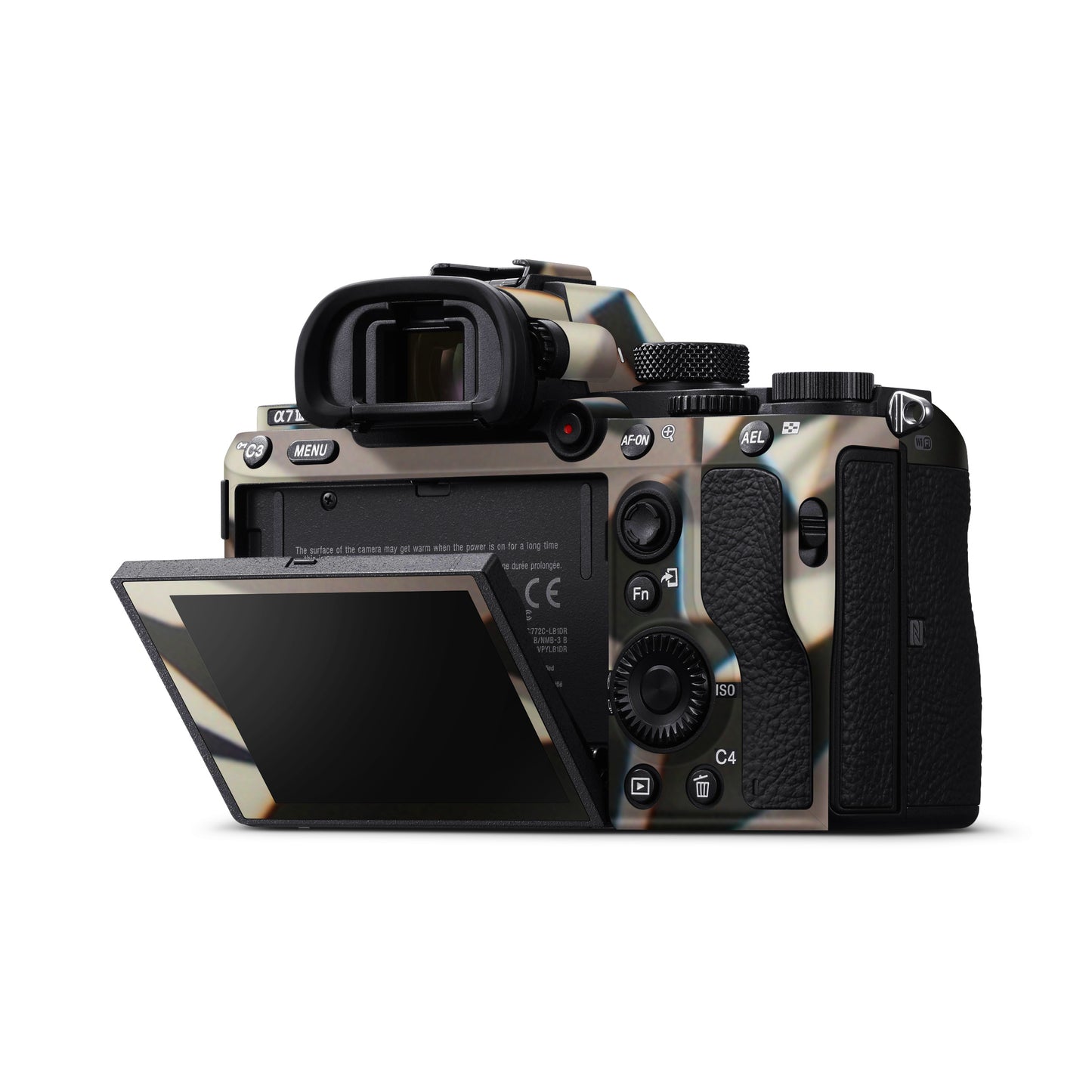 Colourfull Black And White Tiles Matte Finish Camera Skin