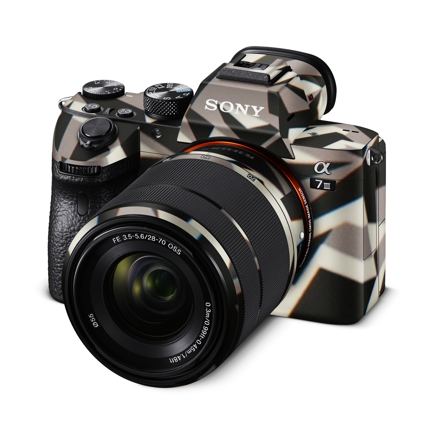 Colourfull Black And White Tiles Matte Finish Camera Skin