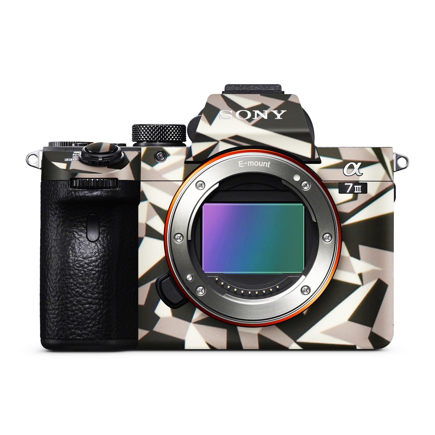 Colourfull Black And White Tiles Matte Finish Camera Skin