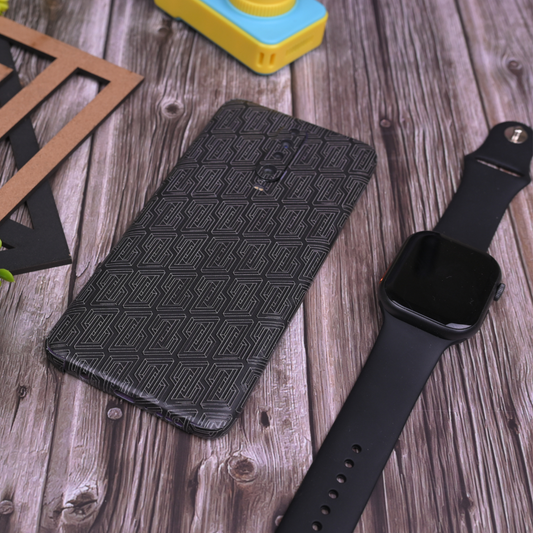 Black Abstract Pattern 3D Textured Phone Skin - Skinly