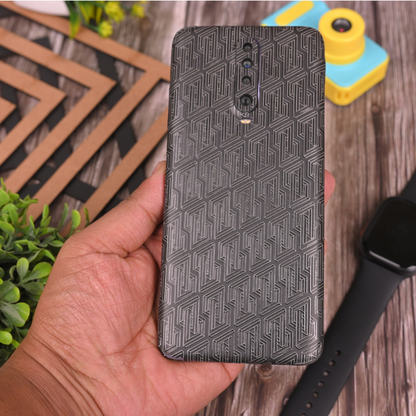 Black Abstract Pattern 3D Textured Phone Skin - Skinly