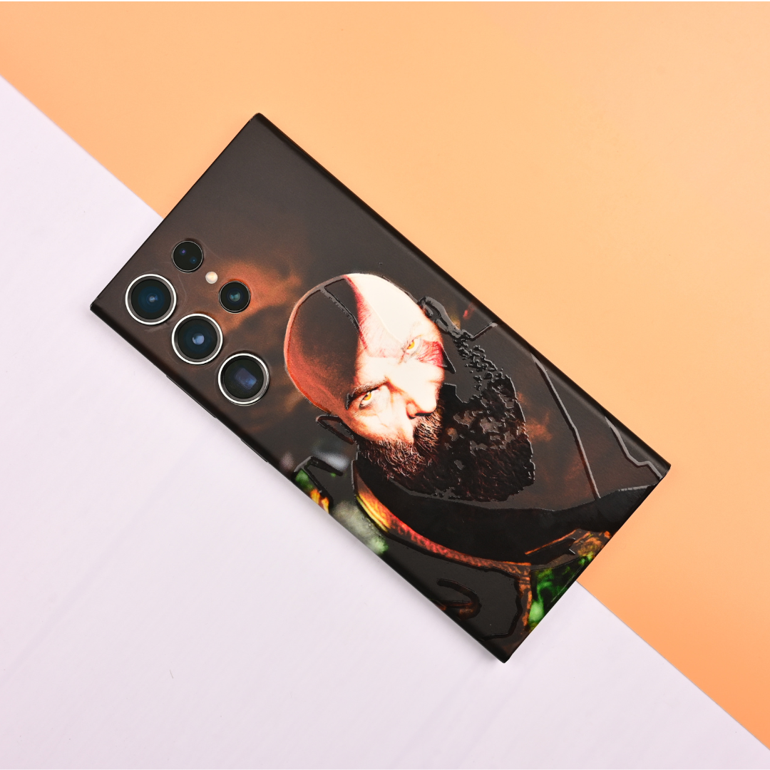 God Of War Kratos Portrait 3D Embossed Phone Skin - Skinly