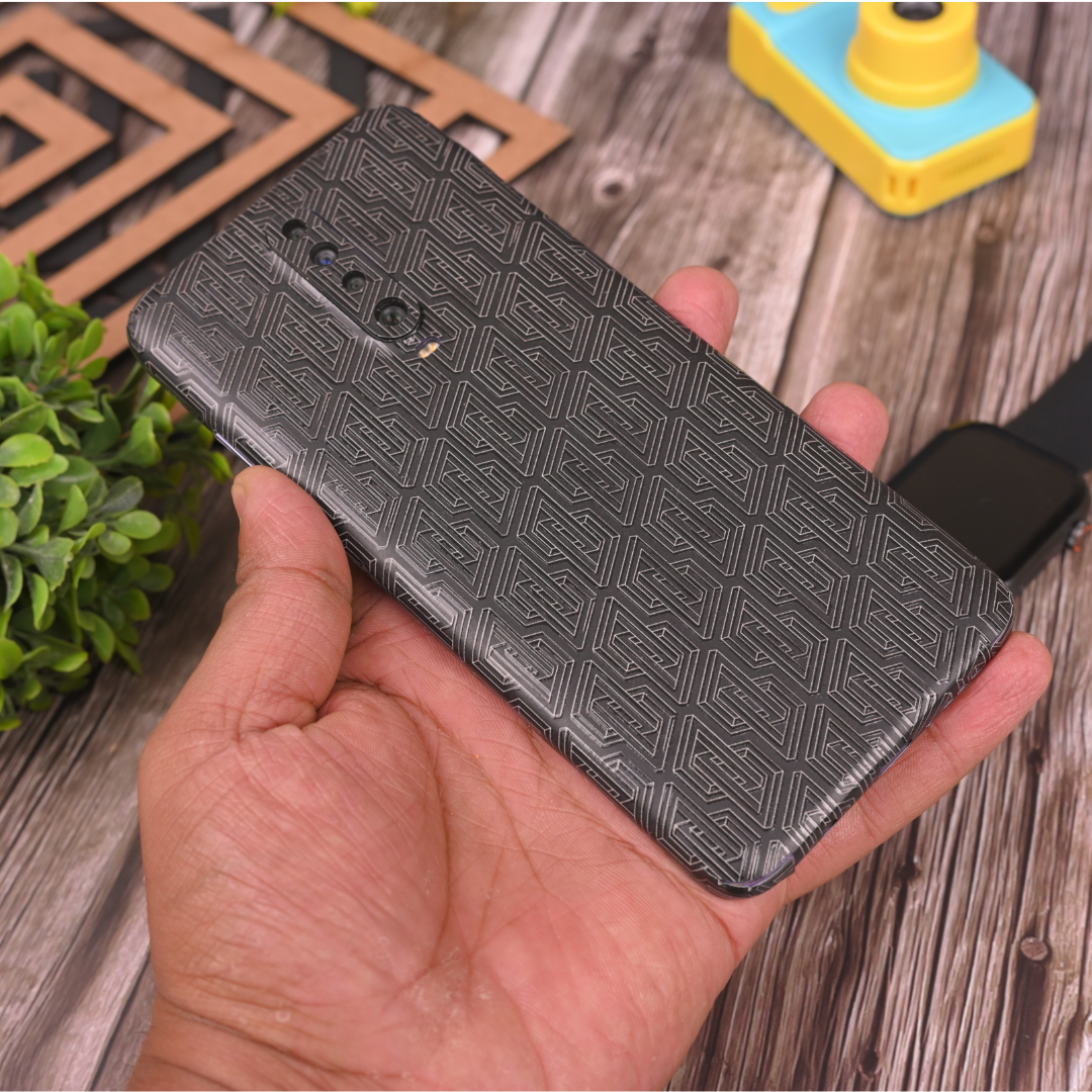 Black Abstract Pattern 3D Textured Phone Skin - Skinly