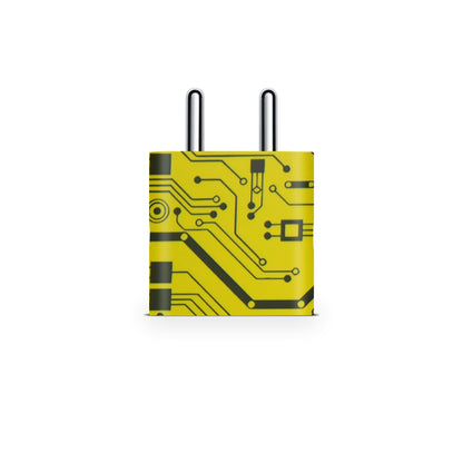 Yellow Tech Circuit Matte Finish Latest Skin For Charger