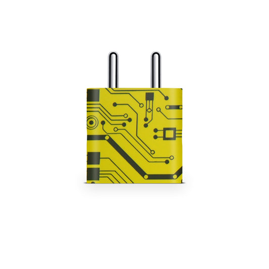 Yellow Tech Circuit Matte Finish Latest Skin For Charger