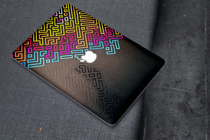 Black And Colourful Dotme Pattern 3D Textured Laptop Skin