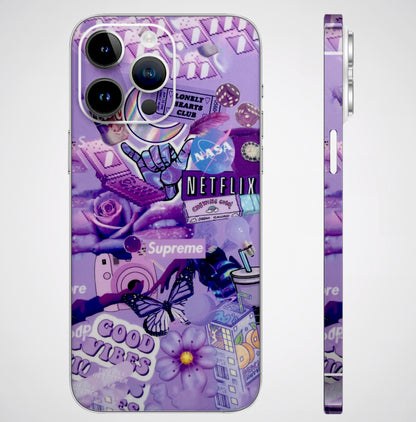 Supreme Purple Magic Matte Finish Phone Skin