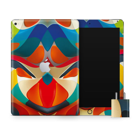Blue And Orange Paint Design Matte Finish Skin For iPad/Tablet