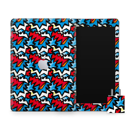 Funky Zig Zag Red And Blue Matte Finish Skin For iPad/Tablet