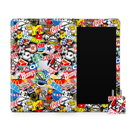 Popular Brands Logo Graffiti Matte Finish Skin For iPad/Tablet