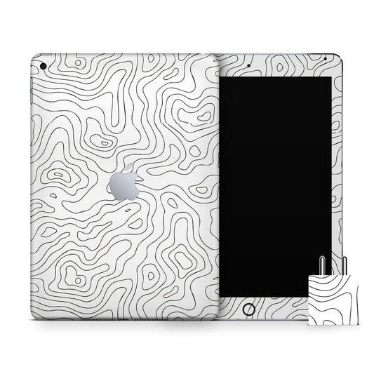 Abstract Line Map Matte Finish Skin For iPad/Tablet