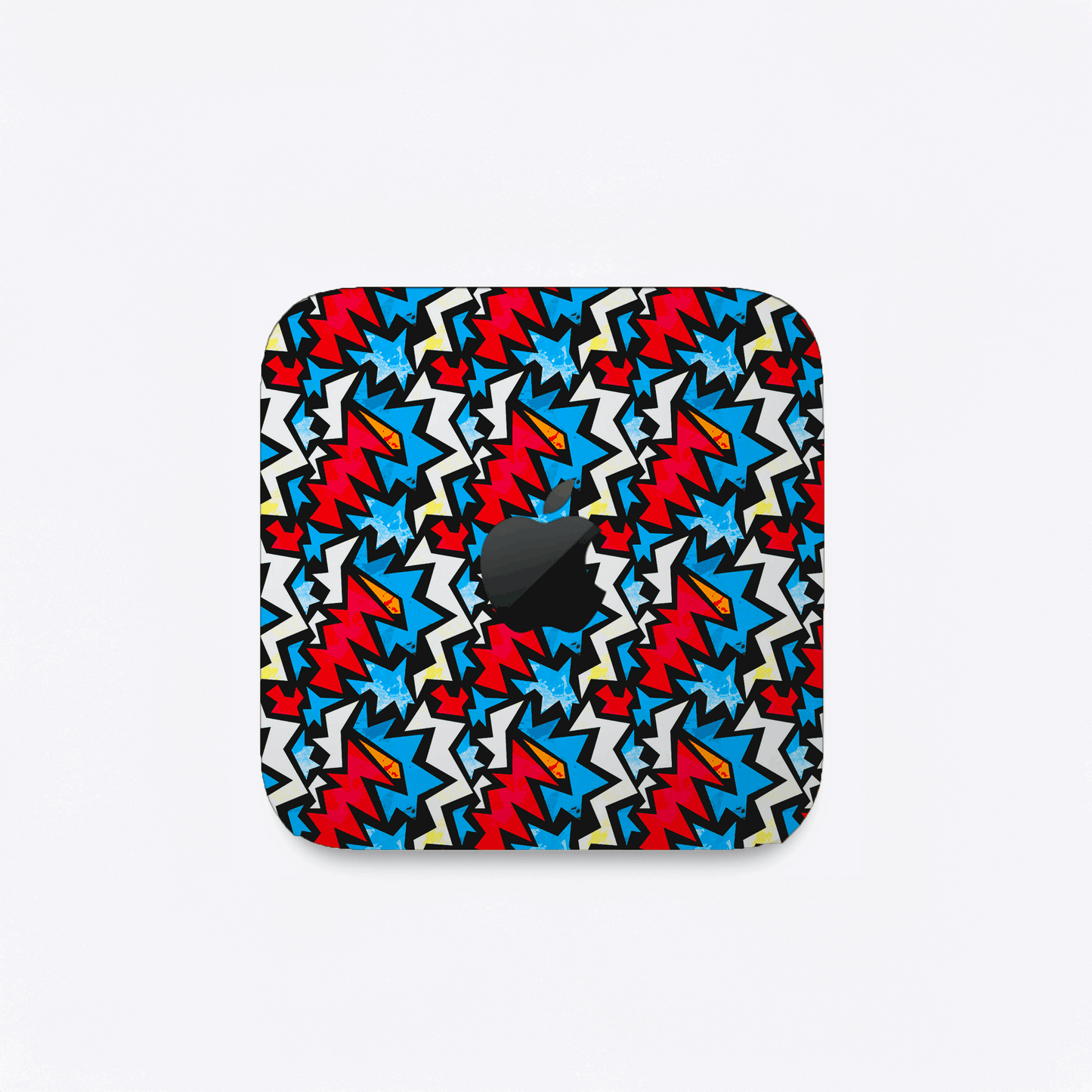 Funky Zig Zag Red And Blue Matte Finish Skin For Mac Mini M4/M2/M1