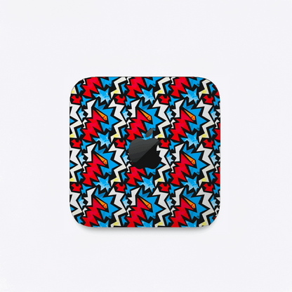 Funky Zig Zag Red And Blue Matte Finish Skin For Mac Mini M4/M2/M1
