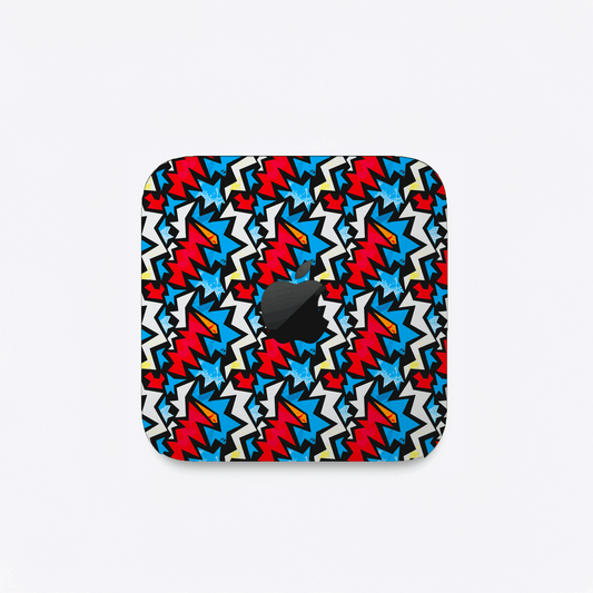Funky Zig Zag Red And Blue Matte Finish Skin For Mac Mini M4/M2/M1