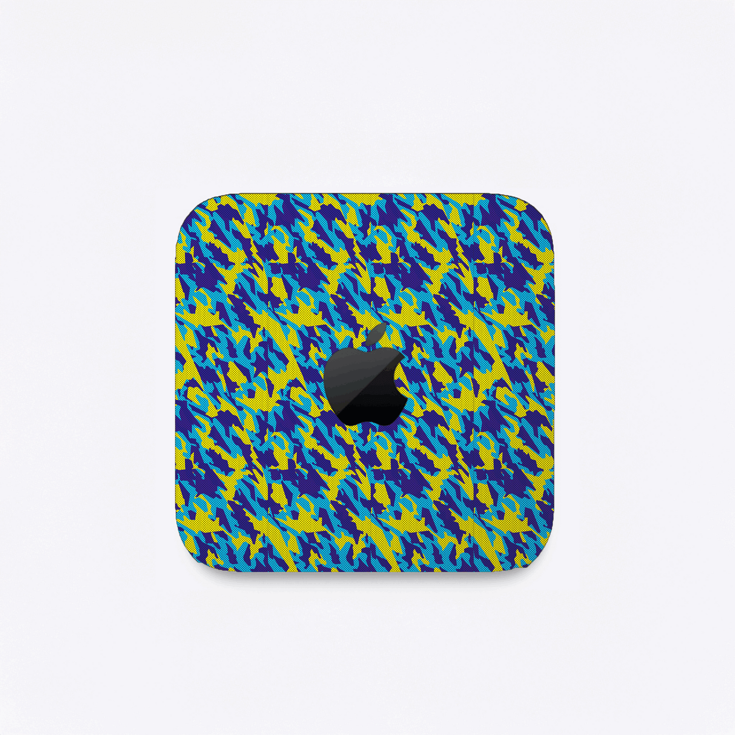 Yellow And Blue Camouflage Matte Finish Skin For Mac Mini M4/M2/M1