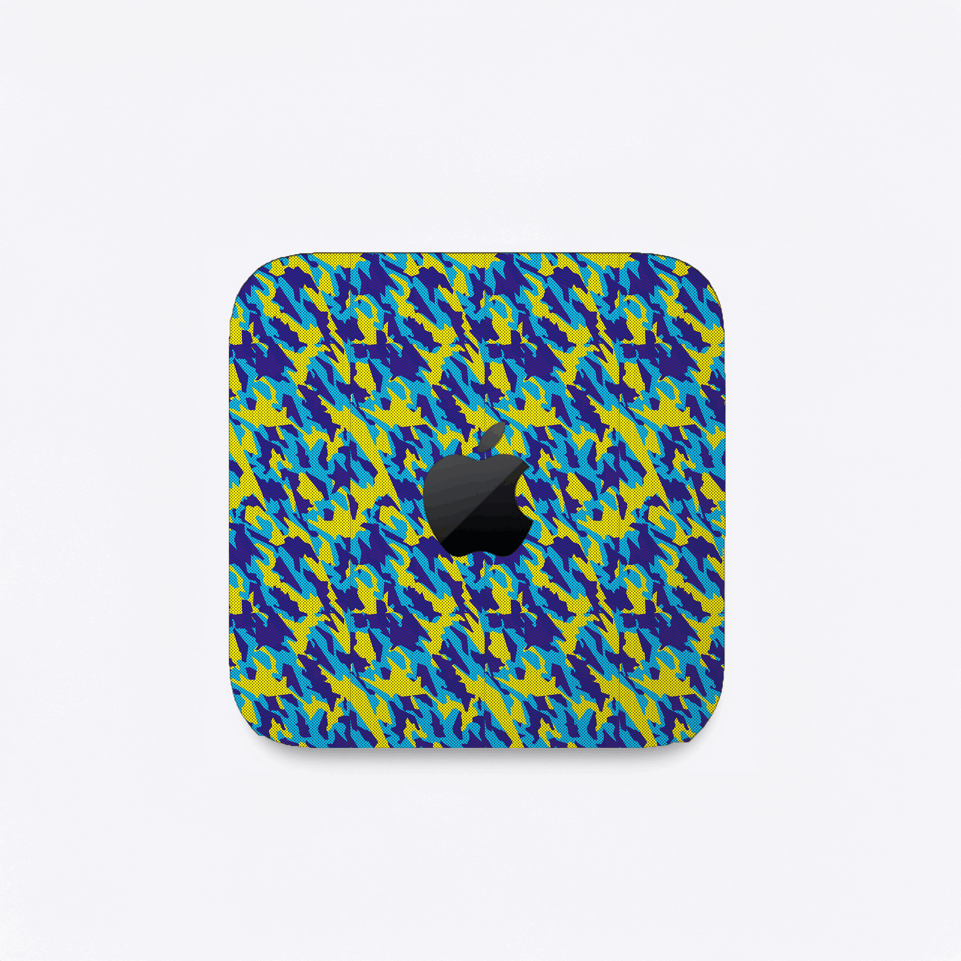 Yellow And Blue Camouflage Matte Finish Skin For Mac Mini M4/M2/M1