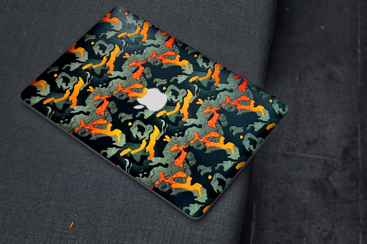 Orange Back Camo 3D Textured Laptop Skin