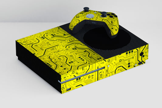 Xbox Series S Yellow Tech Circuit Matte Finish Skin